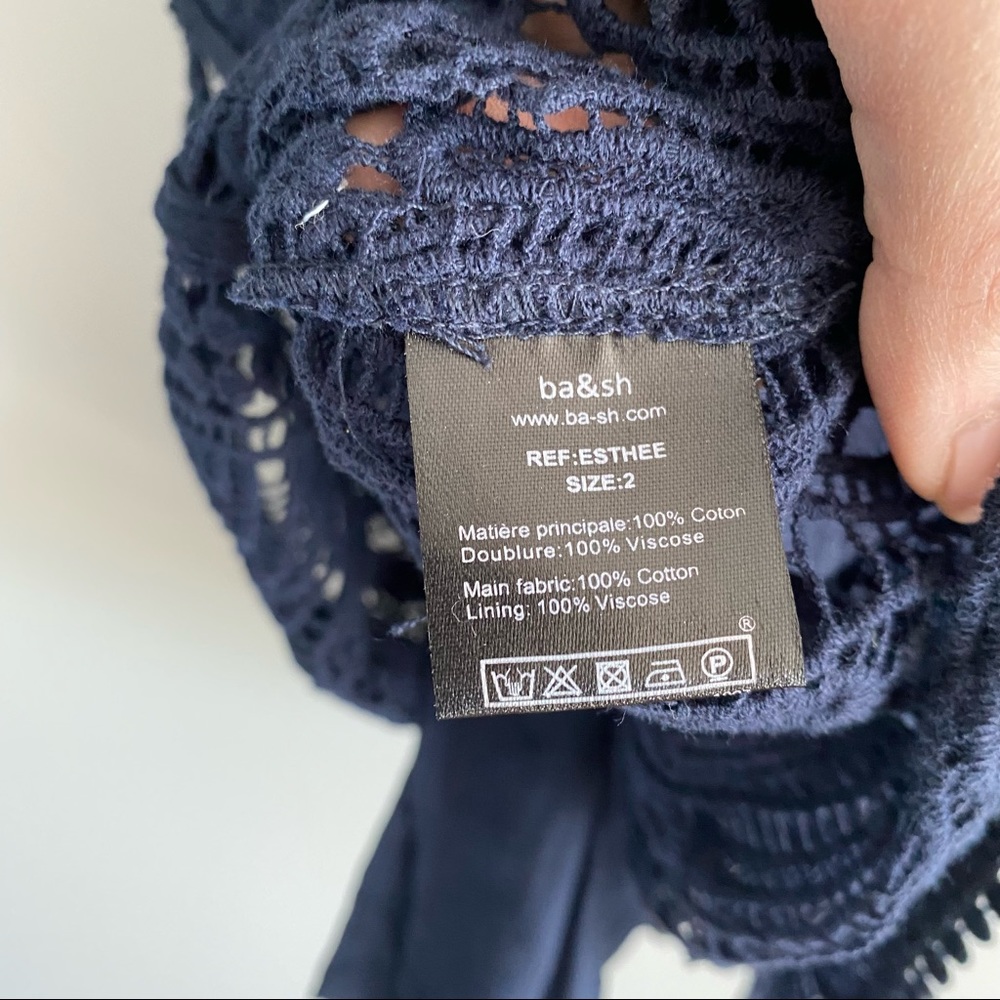 BA&SH Navy Crocheted Dress - Picture 4 of 5